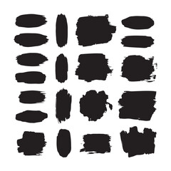 Black brush strokes on white background 9
