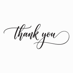 Black calligraphic thank you text calligraphy black text