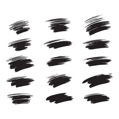 Black brush strokes on white background