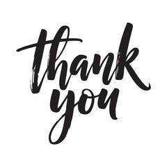 Black handwritten thank you text calligraphy