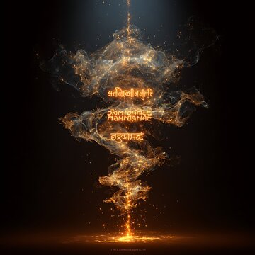 Radiant sanskrit om brahmane namah mantra devotion high resolution picture