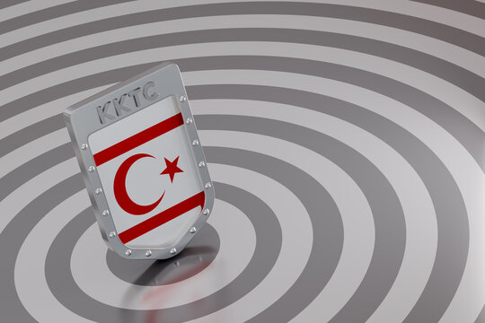 KKTC flag shield representing Northern Cyprus defense concept