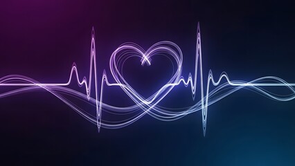 Health and Wellness: Heartbeat ECG Line with Heart Shape