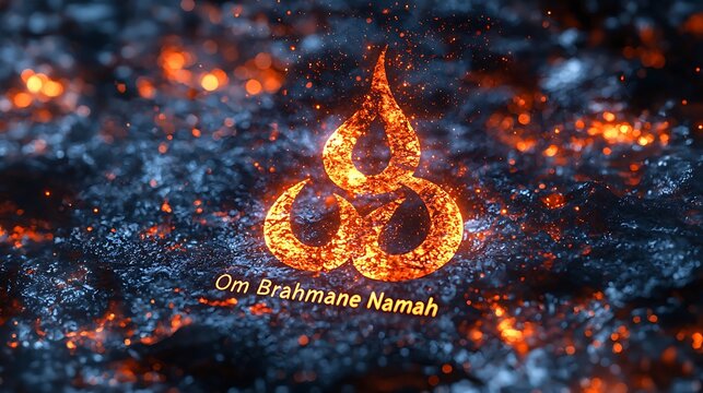 Sacred sanskrit om symbol brahmane namah divine high resolution picture
