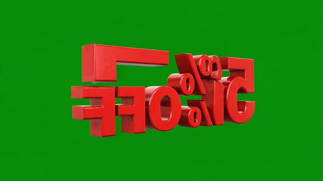  50% Off Big Sale  Animation on Green Screen   4k video