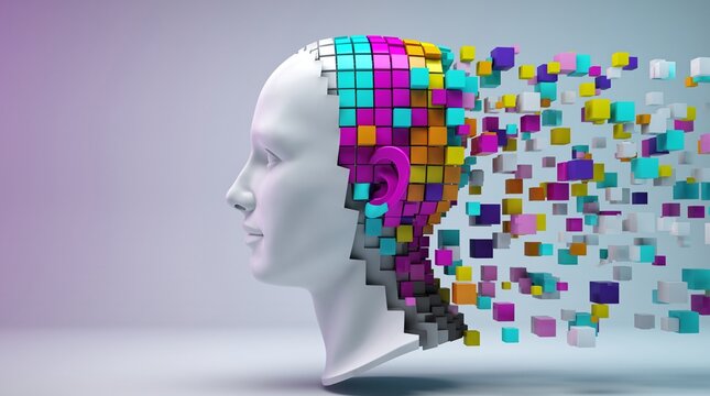 Artificial intelligence concept brain data mind technology innovation learning future
