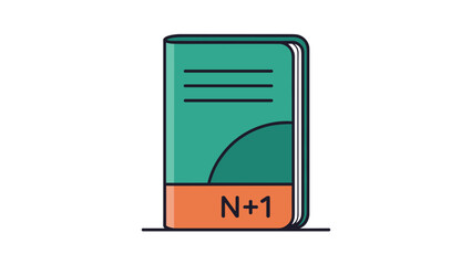 A vertical illustration of a green book with an orange bottom, displaying "N+1" on its spine, suggesting continuation or next steps.
