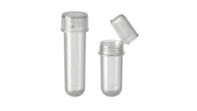Photorealistic Laboratory Microcentrifuge Tube Isolated on Transparent Background PNG
