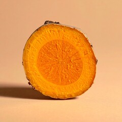 A Cross Section of a Fresh Cut Pumpkin Slice