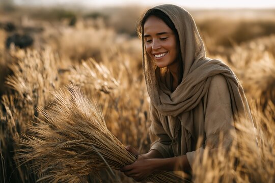 Ruth Gleaning Wheat in the Field