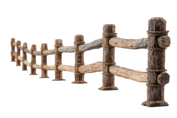 Naklejka premium Rustic Wooden Fence with Rope Ties