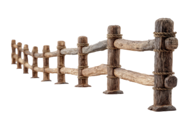 Rustic Wooden Fence with Rope Ties