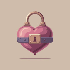 Heart shaped lock illustration symbolizing secure love and emotional safety