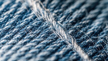 Macro Close-Up of Blue Fabric Texture