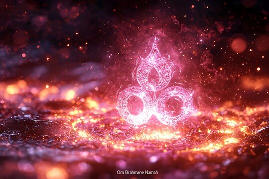 Ethereal om brahmane namah mantra glowing faith high resolution picture