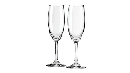 Pair of elegant empty champagne flutes