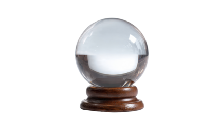 Crystal ball on a wooden stand