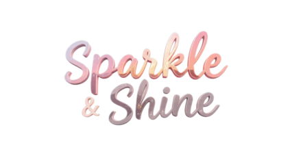 Sparkle and Shine typography design in pink