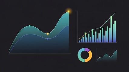 Business data visualization with graphs and charts