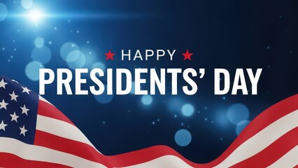Happy presidents' day celebration with american flag