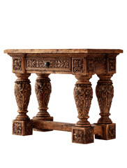 Fototapeta premium Antique Wooden Console Table with Intricate Carvings