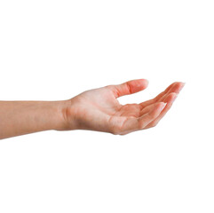 Open Hand Gesture on White Background