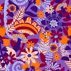 Spring seamless flowers pattern for wrapping paper and fabrics and kids clothes and spring party textiles and linens