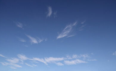 Natural sky beautiful blue and white heaven texture background. blue sky with cloud. White cumulus clouds formation in blue sky