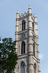 Tower of the Notre-Dame Basilica in Montreal, Canada