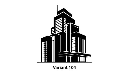 Fototapeta premium Modern Office Building Silhouette Illustration.