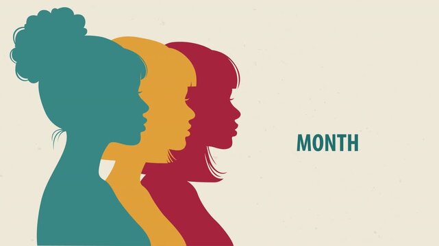 Diverse Women Silhouettes Celebrating Womens History Month with Empowerment