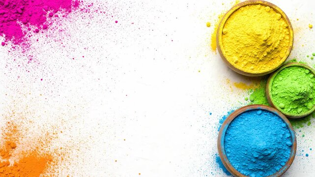 Vibrant Holi Powder Background Festive Gulal Colors Celebration India