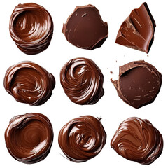 Assortment of Smooth and Broken Chocolate Pieces