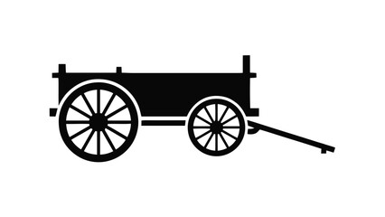 Fototapeta premium Vector illustration of, on transparent background, an antique rustic wooden farm wagon