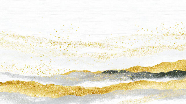 豪華で抽象的な波模様の和風背景
