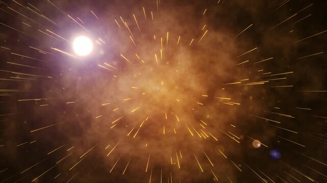 A simulation of space stars in movable condition.;