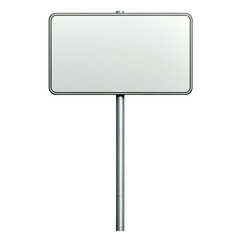 Blank Sign Board on Metal Pole for Information Display