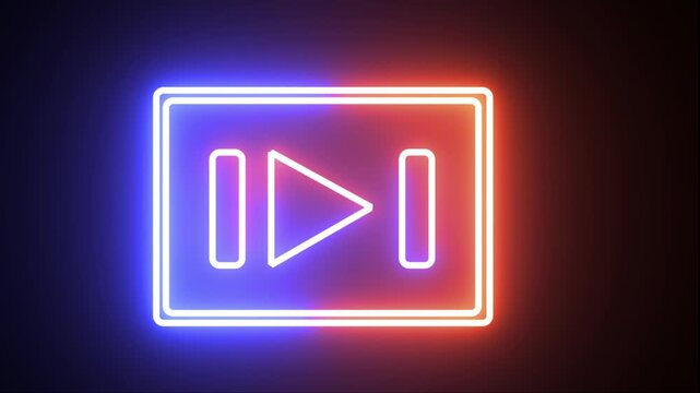 A colourful video pause icon can be used in streaming.