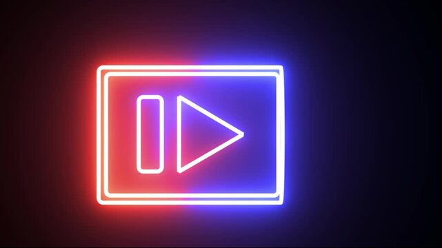 Video pause or play icon made with mixture of two different color.