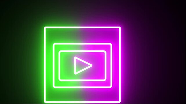 Play button icon made with two different colour.