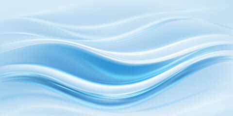 Fototapeta premium Smooth, flowing, abstract blue background with wavy lines and soft, calming colors, creating a serene atmosphere.