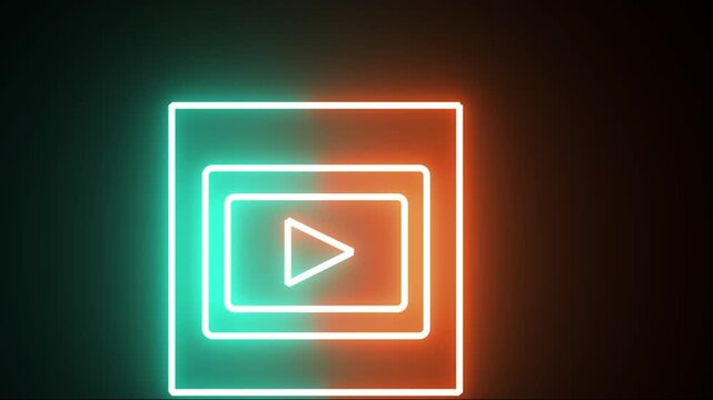 Play button icon made with two different colour.