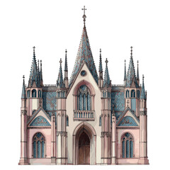 Obraz premium Sainte-Chapelle. Sainte-Chapelle watercolor vector illustration