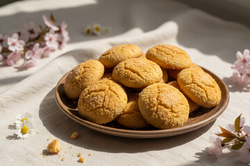 Authentic Albanian Ballokume Dessert Styled with Spring Flowers