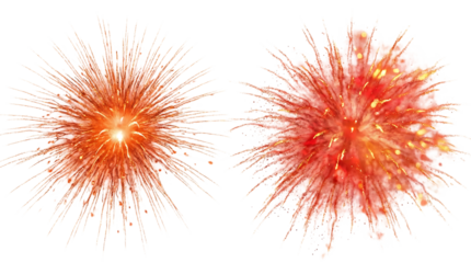 Dynamic bright red and orange explosion effects with glowing sparks and fiery debris elements