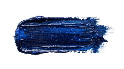 Rich indigo paint stroke with thick texture, ideal for creative and vibrant graphic elements
