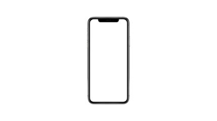 Sleek modern smartphone with blank white screen template, minimalist digital device mockup for app design and content display