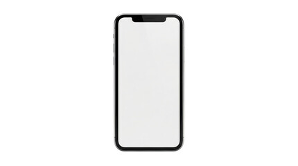 Modern sleek handheld communication device with a blank white screen template for versatile content