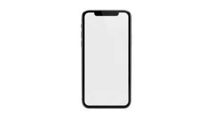 Modern sleek handheld communication device with a blank white screen template for versatile content