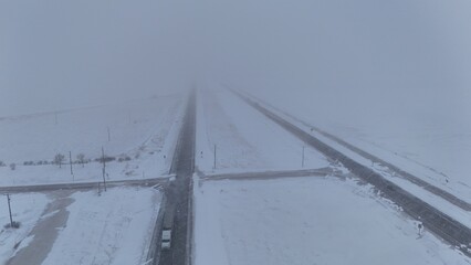 Drone View of Blowing Snow